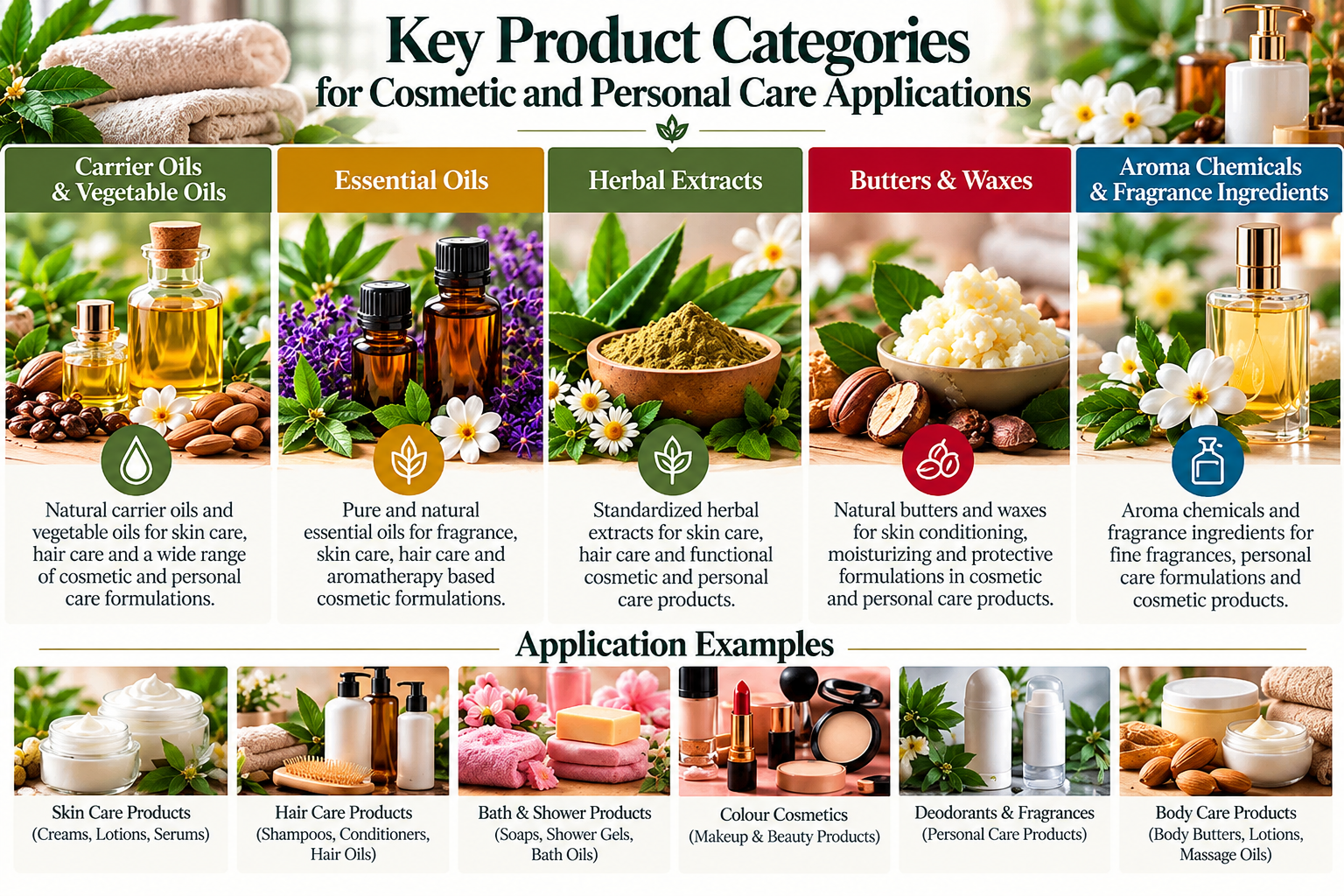 Key Product Categories for Cosmetic and Personal Care Applications